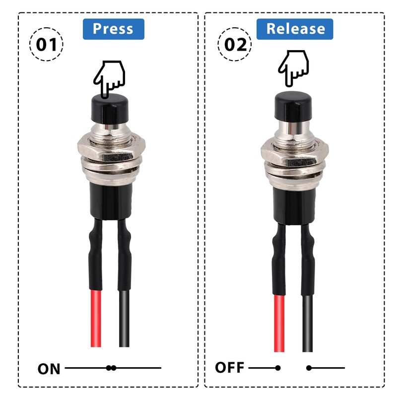 12 Pcs Mini Momentary Switch Small Normally Open Momentary Push