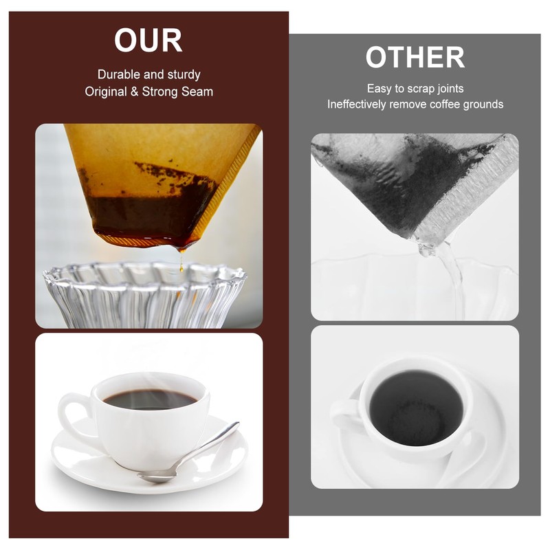 MUZTINTE #4 Cone Coffee Filters,100 Count (Pack of 1)，4 Coffee