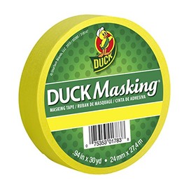 Duck Masking 240819 Yellow Color Masking Tape.94-Inch by 30 Yards