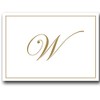 Gold Embossed Initial Note Cards Letter W Boxed Set of
