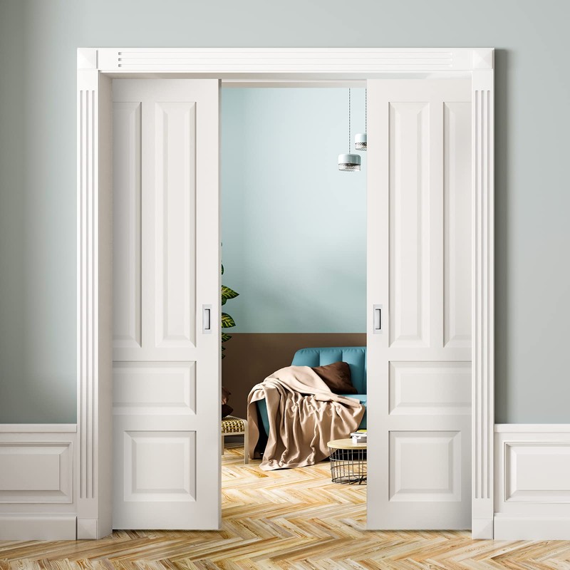 Ravinte 4 Pack Brushed Nickel Sliding Closet Door Handles Silver