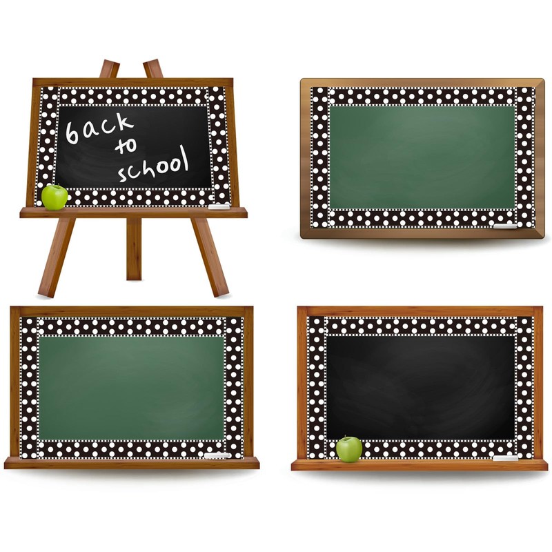Whaline 32.8ft Dot Bulletin Board Borders Black White Dot Die-Cut