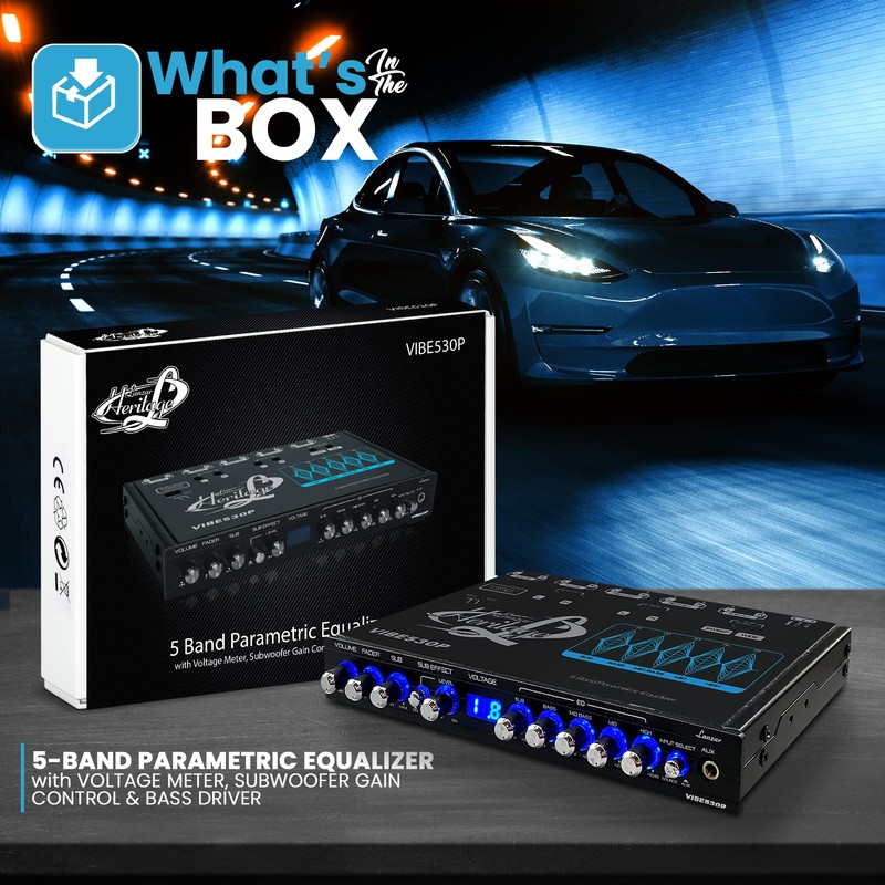 Lanzar Parametric Equalizer with Subwoofer - 9 Volt RMS Pre-Amp