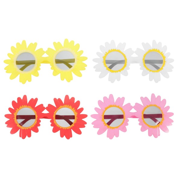 PACKOVE 4pcs Flower Sunglasses Plastic Glasses Cosplay Glasses Funny Party