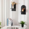 Black Wall Candle Holder: Wood Arch Candle Sconces Set of
