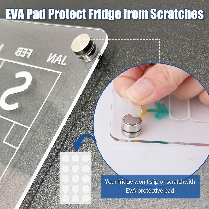3 Pack Acrylic Magnetic Calendar for Fridge, Magnetic Calendar Dry