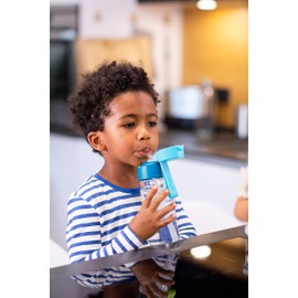 JARLSON® Children's Drinking Bottle – TÜV Tested – Water Bottle 500 ml – BPA Free – Leak-Proof – Children's Bottle with Straw – Tritan Bottle for School, Nursery, Bicycle (Blue)