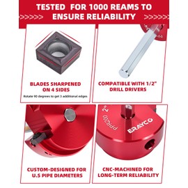 ERAYCO 3/4" PVC Pipe Reamer, Plastic Pipe Fitting Reamer Tool, Fit into Standard 1/2" Drills, PVC Fitting Saver for SCH40 PVC CPVC ABS Pipe