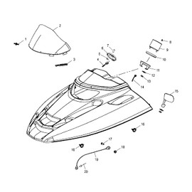 Polaris Snowmobile Mirror Assembly, Left, Genuine OEM Part 2632246-070, Qty 1