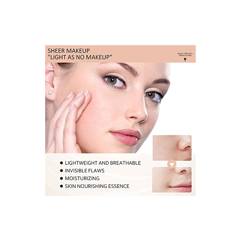 Crema Hidratante Base de Maquillaje Líquida Correctora Natural con Hidratación