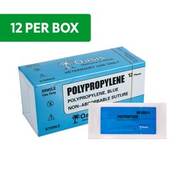 Oasis Polypropylene Surgical Suture, 3-0, (FS-1) 3/8 24mm Reverse Cutting Needle, 75cm, 12/Box, Veterinary Use