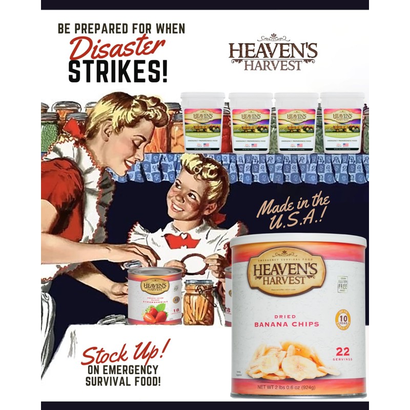 Heaven's Harvest Freeze-Dried Emergency Survival #10 Can (Banana Chips)