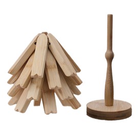 Folding Tree Wooden Trivet,Coaster Trivet Pads Heat Resistant Wood Table Mat | Non-Slip, Tree Shape Table Insulation Mat for Hot Soup Coffee Pot