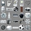 Black and White Sticker Set 50 Pieces Cute Decoration for