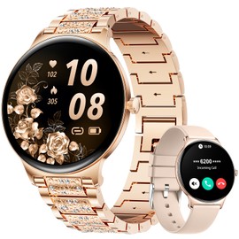 LIGE Smartwatch Reloj Inteligente Mujer,1.43 Llamadas Bluetooth Reloj Dama, Monitor de Deportivos, Pulsómetro, Sueño, Impermeable IP68, Pulsera...    