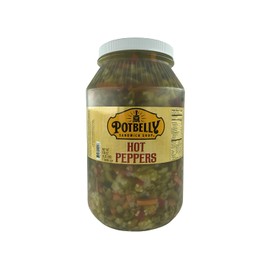 Potbelly Sandwich Shop Brand Hot Peppers 1 Gallon Jar (128 oz)