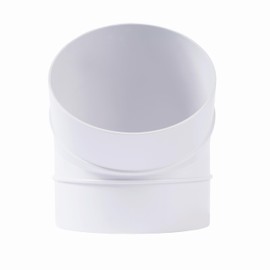 ECOPRO VENT 4-Inch White Plastic 45-Degree Elbow Duct Fitting for Round HVAC Pipes - Push-fit Airflow Connector, Ideal for Efficient Ventilation Systems in Residential, Commercial Applications
