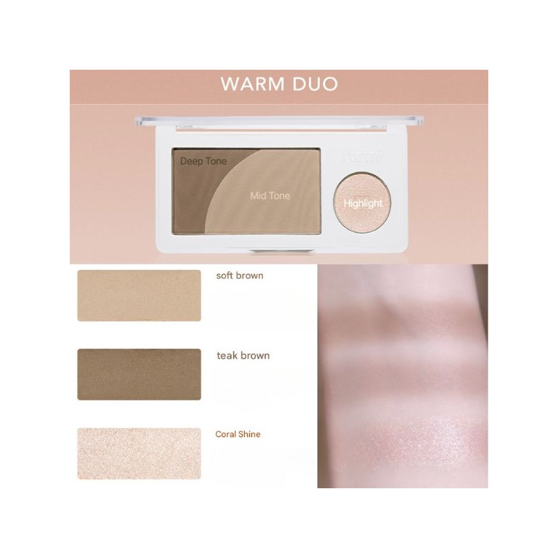 PORTRE Shade & Shine Duo 11.8g, Color:01 Warm Duo