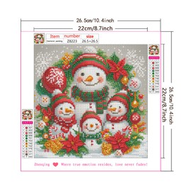 Kits de pintura de diamantes para adultos, kits de arte de diamantes de Navidad para adultos principiantes de 10 x 10 pulgadas