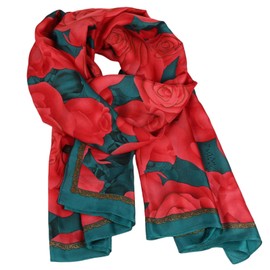 FAIRYGATE Large Silk Scarves Women's Scarf Elegant Silk Scarf Hair Large Long Neckerchief Silk Scarf Gift for Women, D82028