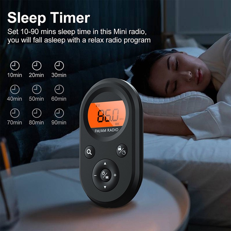Pocket Radio Mini AM FM Radio Portable Rechargeable Radio for