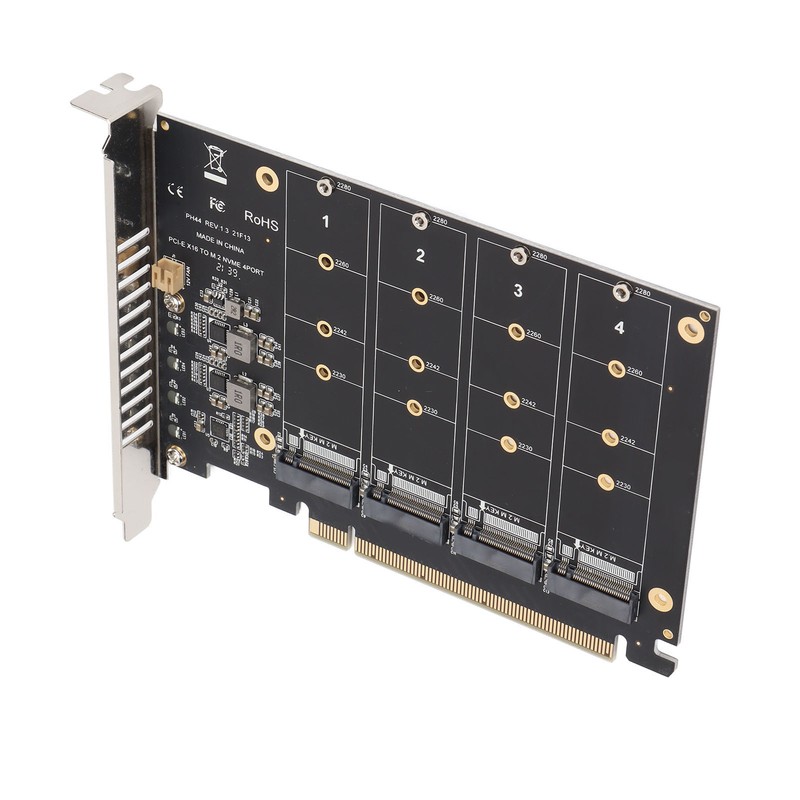 Adapter Card NVME M.2 to PCIE X16 4 Ports 32Gbps