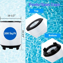 HANXER 25022-0201S Pool Filter Cartridge Replaces for S7M120 Outer Filter Cartridge, Sta-Rite System 3, Darlly SR300 Swimming Pool Filter Cartridge, 200 Sq.Ft. Filtration Area