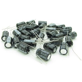 50pcs 100uf 50V Radial Electrolytic Capacitor Kit 8x12mm Capacitors for Electronics Industrial Electrical Capacitors