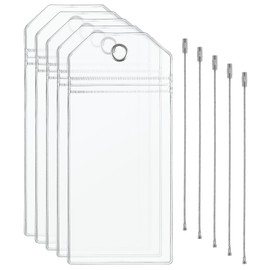 5PCS Luggage Tags for Suitcases,Cruise Luggage Tag Holder with Resealable Steel Loops, Cruise Tags Holders for Luggages, Carnival Cruises Luggagetags for Bags, Backpacks(Transparent, 7.5 × 3.5 inches)