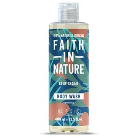 Faith In Nature Natural Blue Cedar Body Wash, Uplifting, Vegan and Cruelty Free, No SLS or Parabens, 400 ml