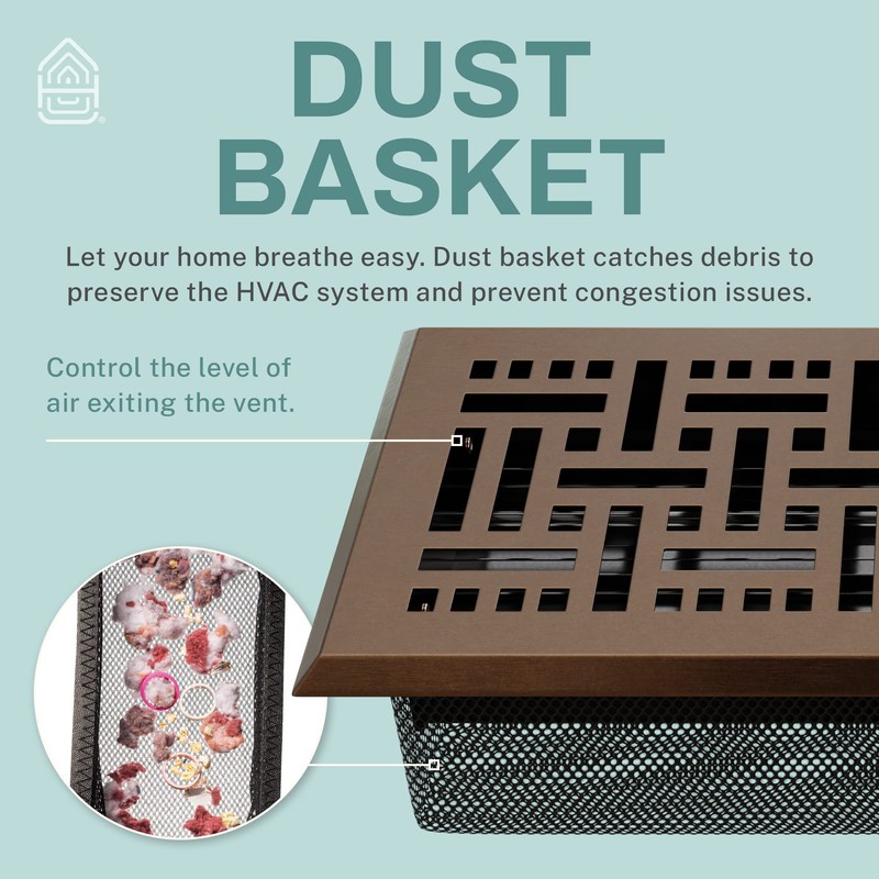 Home Intuition Basketweave 4x10 Inch Decorative Floor Register Vent with