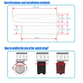 MMBAY Big Bang Leather 25mm Watch Bands Replacement Fit for Hublot Big Bang 19mm*25mm*22mm Watch Strap Wirstband Bracelet For Men and Women(without metal buckle) (Navy Blue Leather Navy Blue line, 19mm*25mm*22mm)