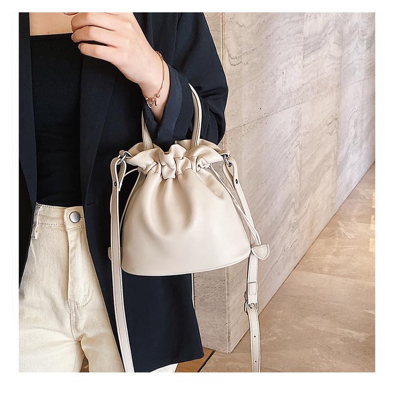 PETITCHOU Shoulder Bag, Pouch, Handbag, 2-way, Pleat, Diagonal, Compact, Small,