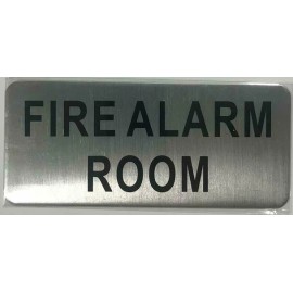 BUILDINGSINGS.COM FIRE ALARM ROOM SIGN (BRUSH ALUMINIUM, 3.5X8 )-The Mont argent line.-REF24-10