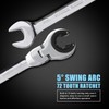LOSCHEN 1PC 19mm Open Flex-Head Ratcheting Wrench, Metric Ratcheting Spanner