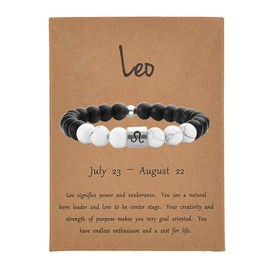 YANCHUN Zodiac Bracelet for Men Women Constellation Sign Bracelet for Women Horoscope Bracelet with Constellation Card (G: Leo bracelet (7.23-8.22))
