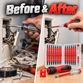 31-in-1 Insulated Screwdriver Kit – Interchangeable Bits with Magnetizer/Demagnetizer and Storage Case for Electrical Work