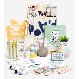 Pott'd Deluxe Home Pottery Kit - Paints + Pens: Regular Paints + Mineral Pens