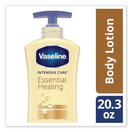 Vaseline Essential Healing Body Lotion, Moisturizes Dry Skin 20.3 oz Pump Bottle