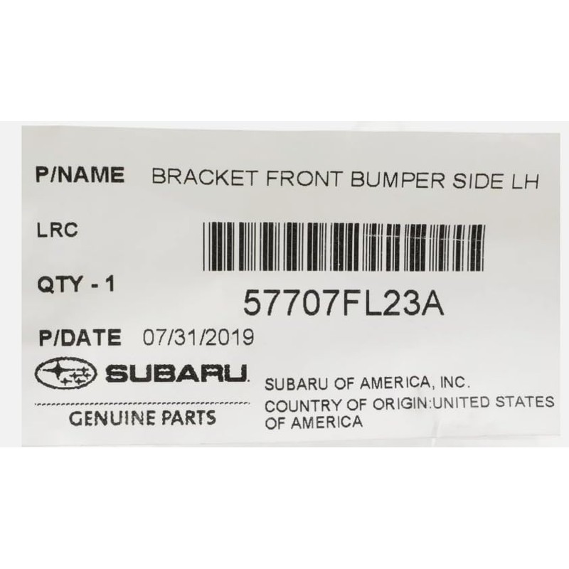 Subaru 2017-2023 Impreza Front Driver Left Bumper Side Bracket Guide