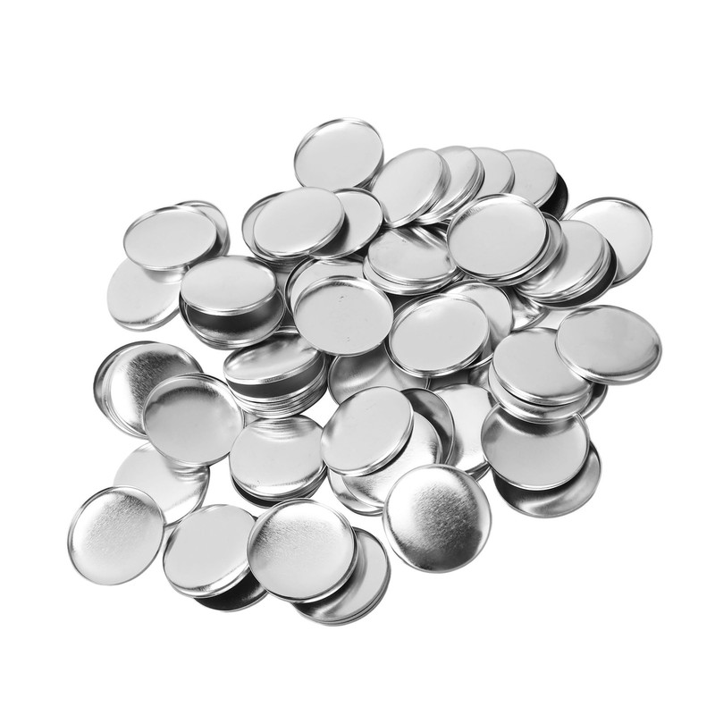100 Sets Pin Back Button Parts Round Shape Metal Back