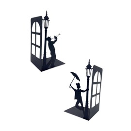 Fenteer Book Ends Book Holder Metal Support Nonskid Book Rack Bookends Book Stoppers for Living Room Office Playroom Study Bedroom