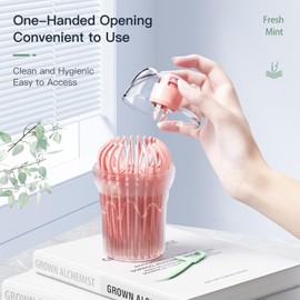 LIAMOSS Dental Floss Picks with Travel Portable Dental Flossers Case,50 Count Cut Cat Pocket Tooth Picks Flossers for Traveling or Outgoing,No Break Floss Sticks with Dispenser(White,2Pcs)