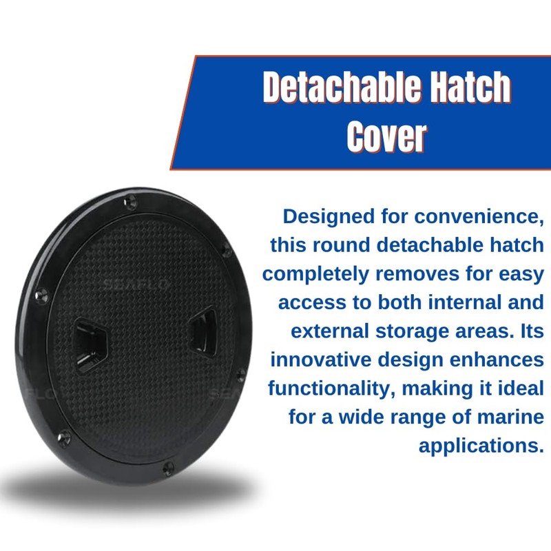 SEAFLO 4" - 8" Black Circular Non Slip Inspection Hatch
