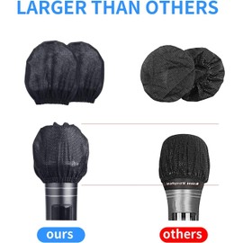300pcs (150 pairs) Mic Covers Disposable Non-Woven, Individually Wrapped Mic Cover For Sanitary Mic Covers Disposable For Mic Microphone Windscreen & Pop Filters Black
