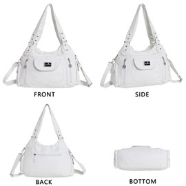 Angel Kiss Purses for Women, Large Shoulder Bag Hobo Tote Purse Mutipocket Faux Leather Satchel Hobo Purse