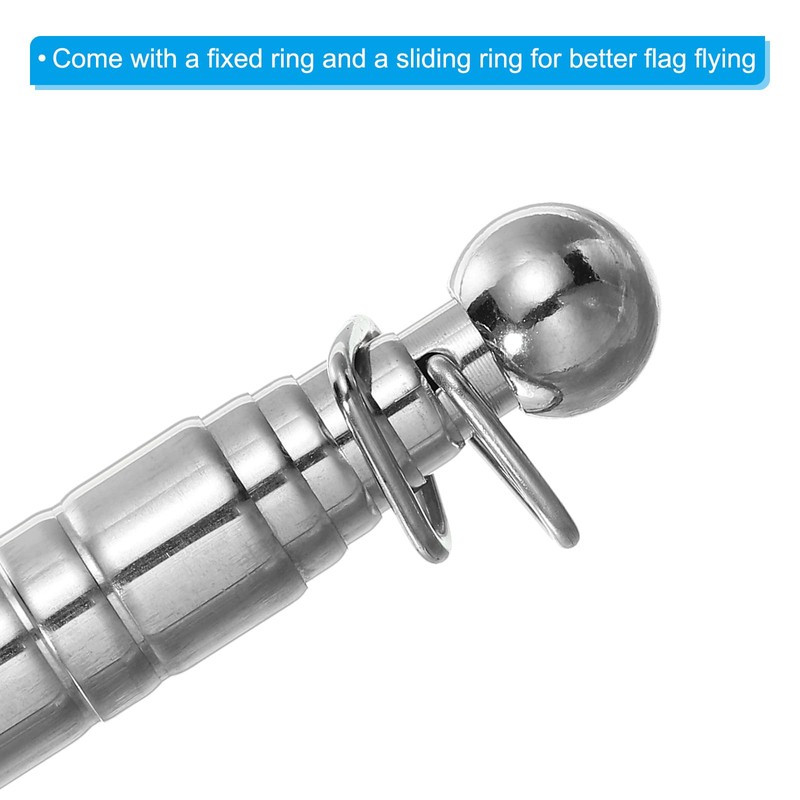 PATIKIL Telescoping Handheld Flag Pole, 1.2M Portable Stainless Steel Telescopic