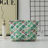 Quilted Makeup Bag, Cute Floral Cosmetic Bag for Women, Cotton