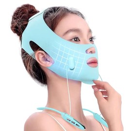 SZBB Fajas faciales con correas ajustables, reductor de papada y dispositivo de estiramiento facial con 4 modos y 5 intensidades ajustables, máquina de papada para cara en V