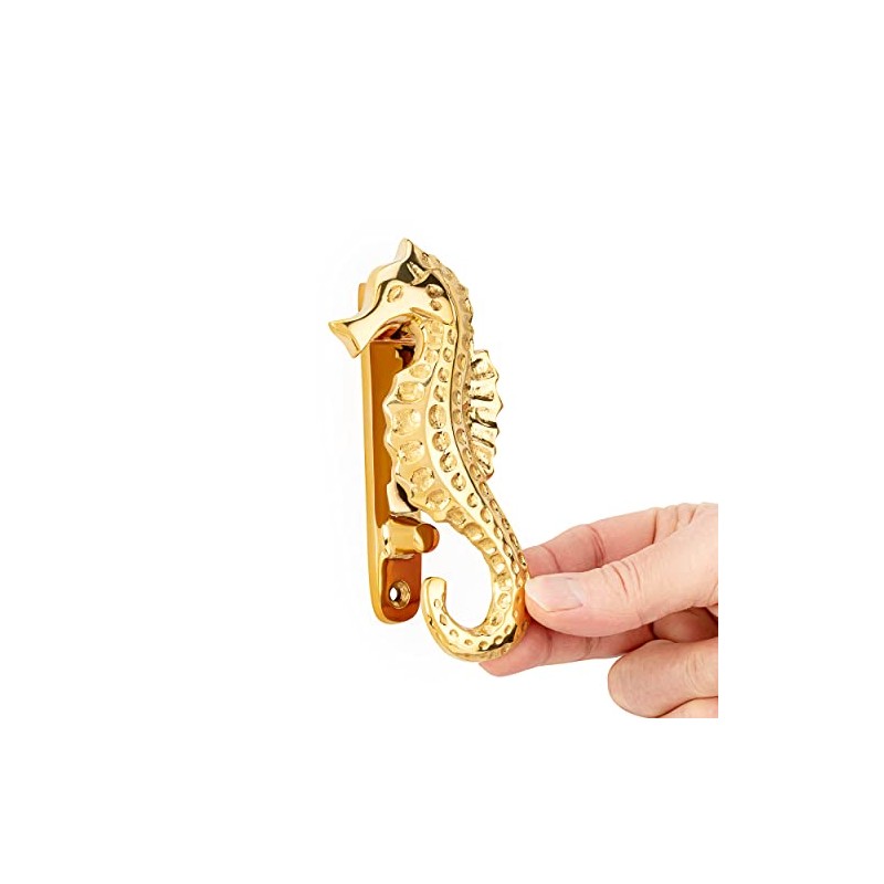 NKlaus Maritime Door Knocker Seahorse Brass 6 x 14 cm